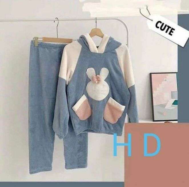 Winter Warm Ladies Cartoon Pyjamas Set