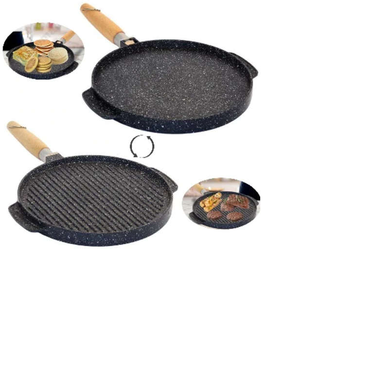 Double Face Griddle Plate Aluminum Frying Pan - 28 cm