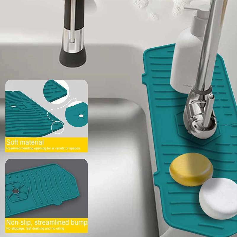 Silicone Kitchen Sink Splash Guard Durable Water Catcher Mat