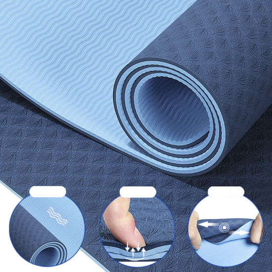Yoga Mats TPE Two Tone Blue