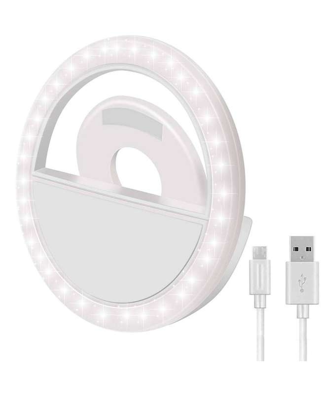 LED Clip-On Selfie Ring Light For Smartphones - Blue