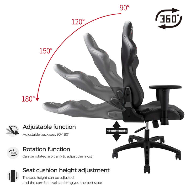 Ergonomic Gaming Chair  Racing-Style Office Chair with Lumbar Support