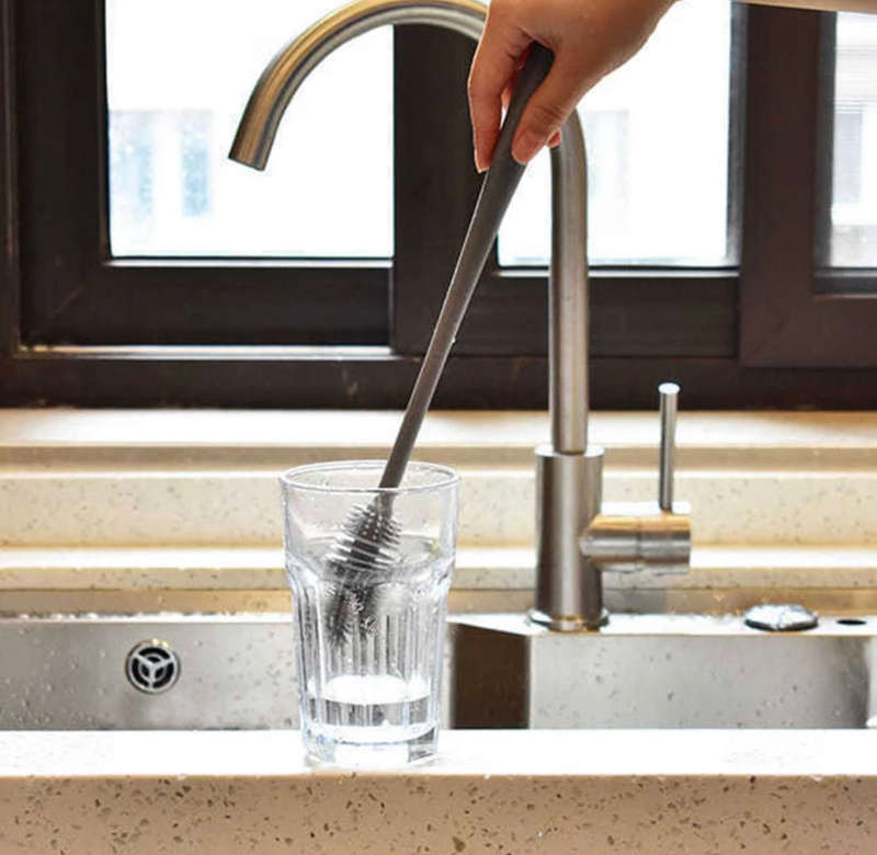 Silicone Cup Brush Milk Bottle Cleaning Brush Long Handle Water Bottles Cleaner