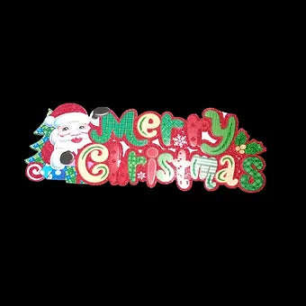 Glitter Merry Christmas tag