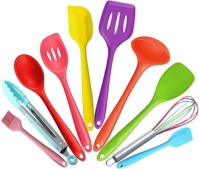 12 Piece Silicone Kitchen Utensil Set - Red