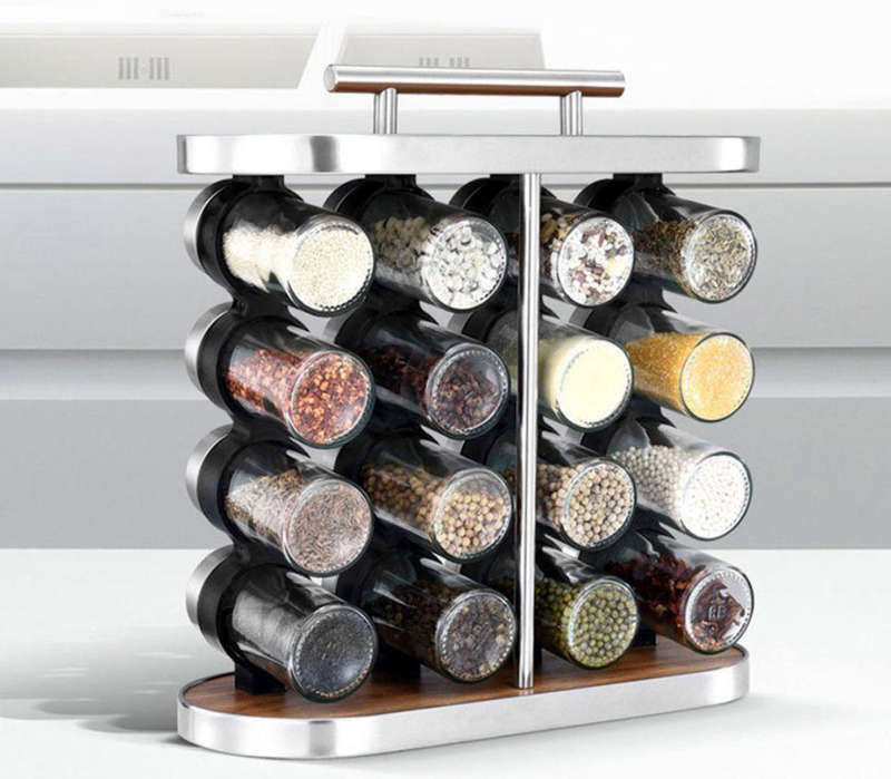Spice Rack Stainless Steel Seasoning Cans 16 sets
