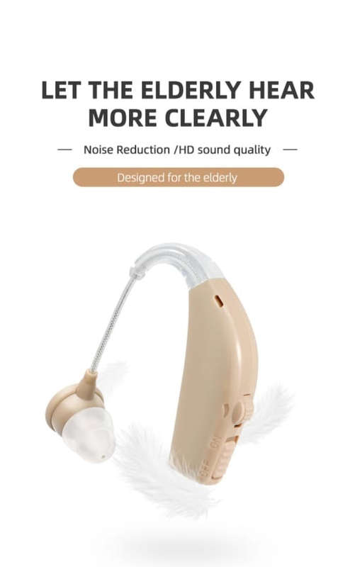Portable Sound Amplifier Noise Cancelling BTE Rechargeable Ear Hearing Aid for Severe Hearing Loss