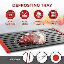 Rapid Defrosting Tray for Frozen Meat  Large Aluminum Thawing Plate with Silicone Corners