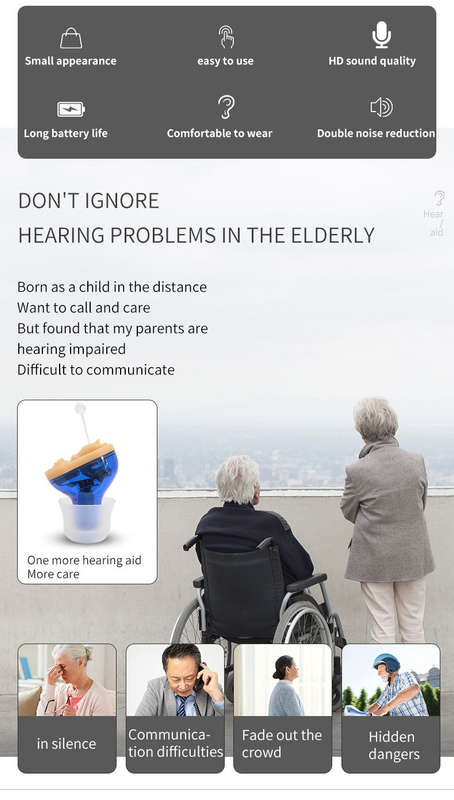 Digital Mini Invisible Hearing Aid - CIC In Ear Type GM-910
