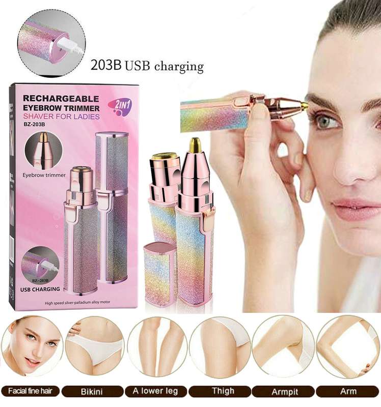 2 in 1 Rechargeable Eyebrow Trimmer & Shaver For Ladies