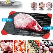 Rapid Defrosting Tray for Frozen Meat  Large Aluminum Thawing Plate with Silicone Corners