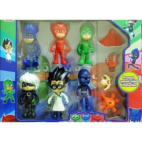 PJ Masks Mini Action Figures Toy Play Set - 6 Pcs