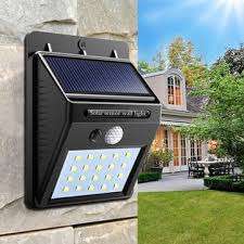 Solar Powered Motion LED Wall Light - 20LED