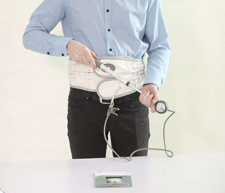 Double Air Traction Belt with Gauge Manual Pump