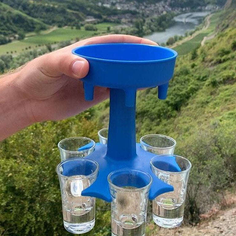 Party rotating glass holder 6 points transparent/color beer