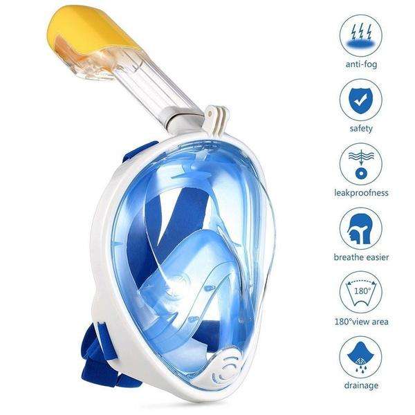 Anti-Fog Summer Swimming Full Face Mask Surface Diving Snorkel Scuba for GoP