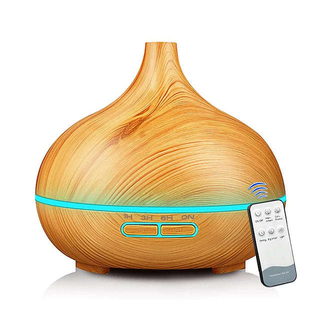 Aromatherapy Essential Oil Diffuser Wood Grain - Remote Control