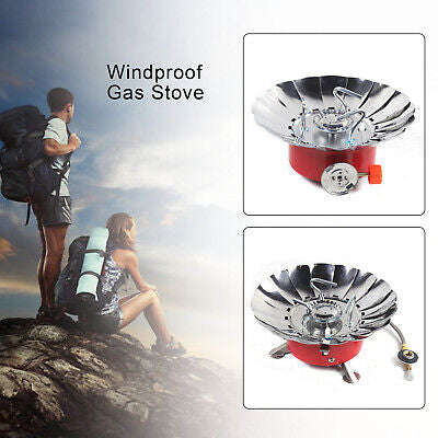 Portable Outdoor Camping Picnic Gas Stove Windproof Lotus Shape Cooking