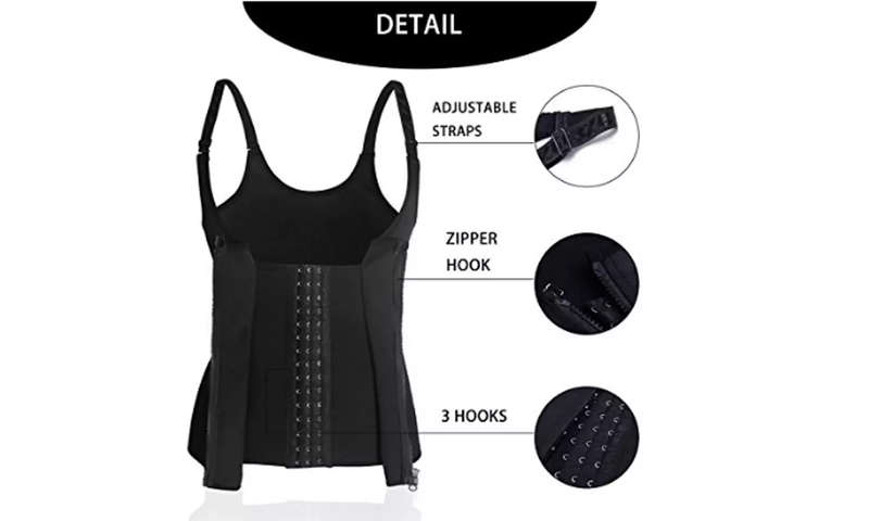 Adjustable Shoulder Strap Corset - 2XL / Black