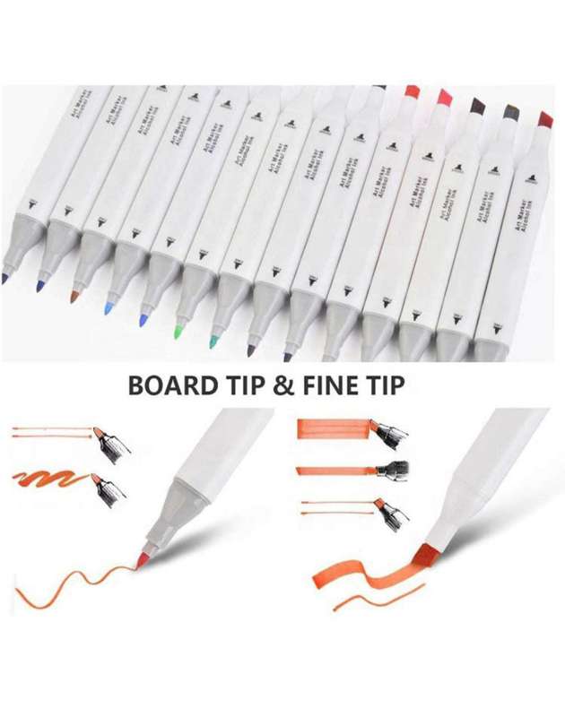 Dual Tips Art Markers with Carry Bag