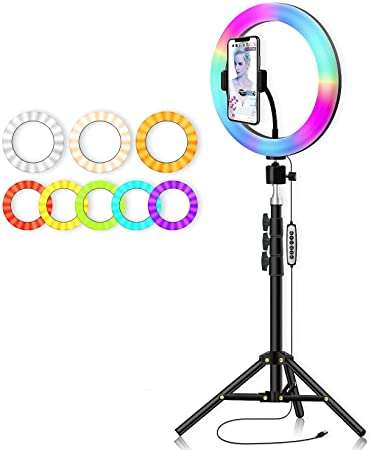 10" RGB LED Soft Ring Light-& Tripod- MJ26