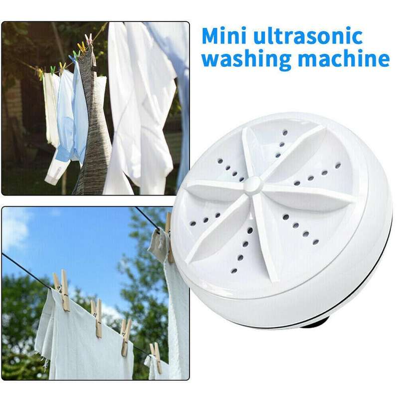 Portable Mini Washing Machine Ultrasonic Turbine Clothes Washer for Travel Home