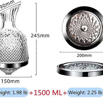 Rotating Crystal Wine Decanter