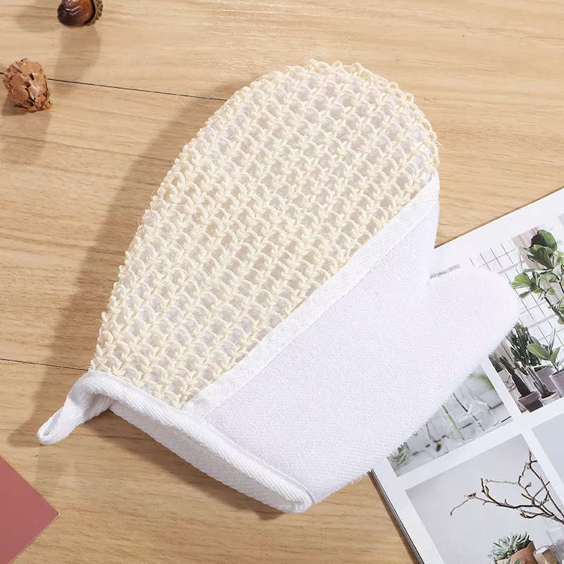 Natural fibre bath glove - cream