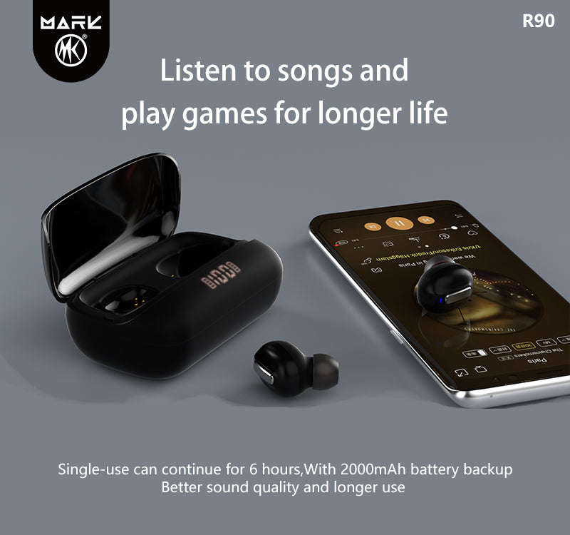 Soft Light Digital Display Function Wireless Earphone