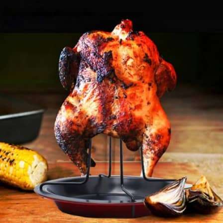 Stainless Steel Portable Non-Stick Chicken Roaster Stand