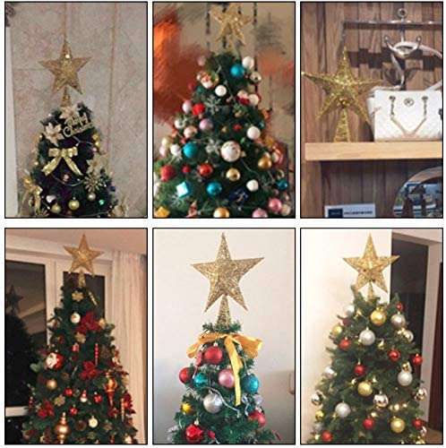 Christmas Tree Topper, Wire Gold Tree Star for Chirstmas