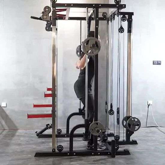 ST6804 Cross Fitness Home Gym Smith Machine  Multi-Functional Trainer for Full Body Strength T...