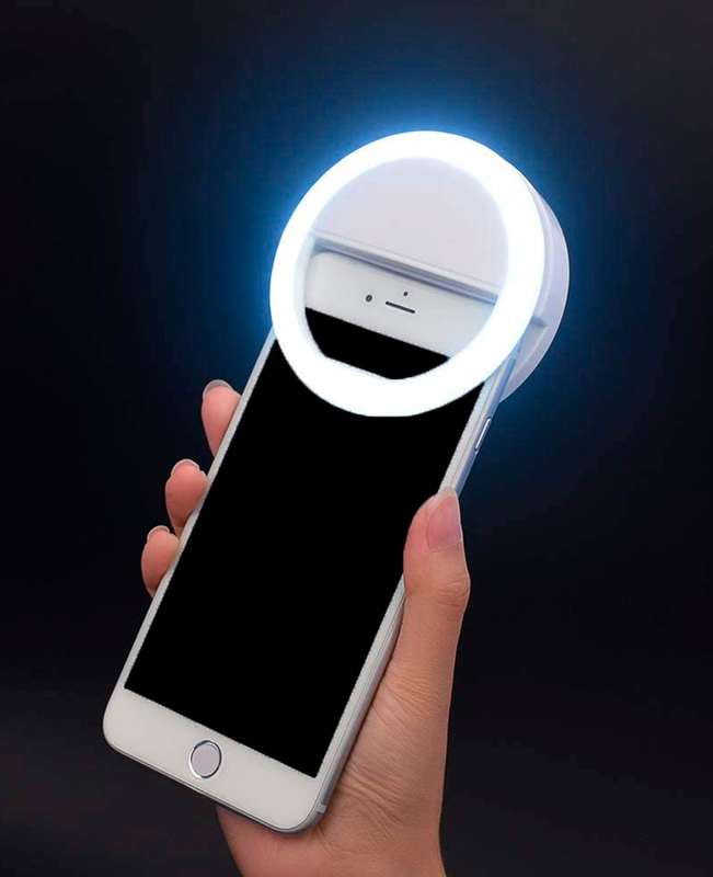 LED Clip-On Selfie Ring Light For Smartphones - Blue