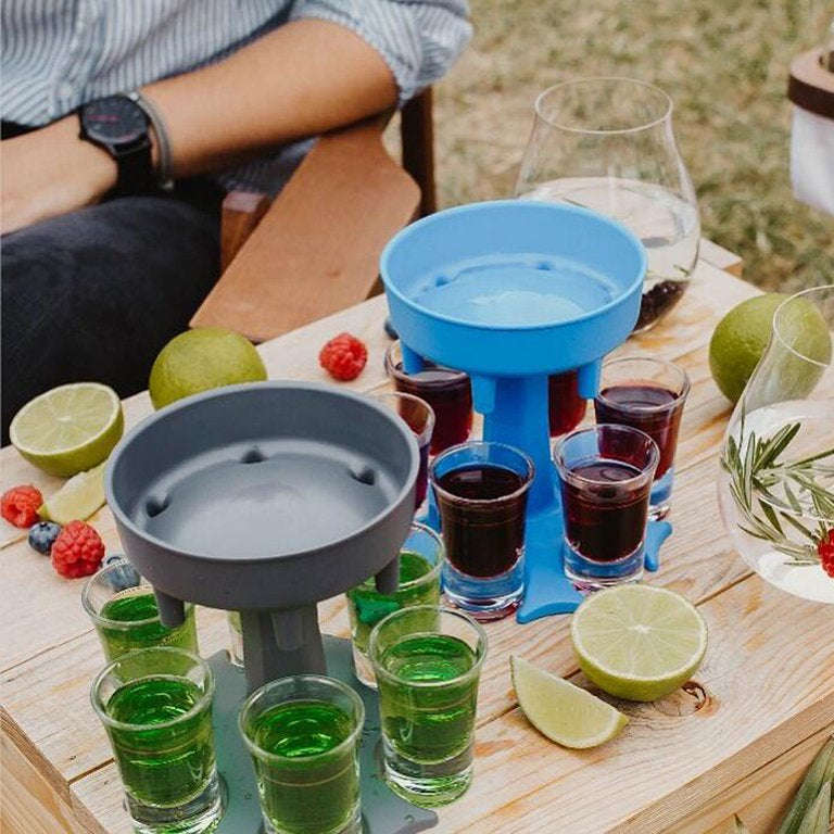 Party rotating glass holder 6 points transparent/color beer