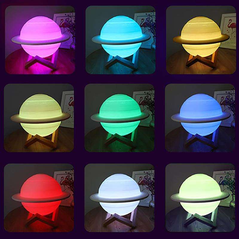 3D Saturn Light Lamp with 16 LED Colors
