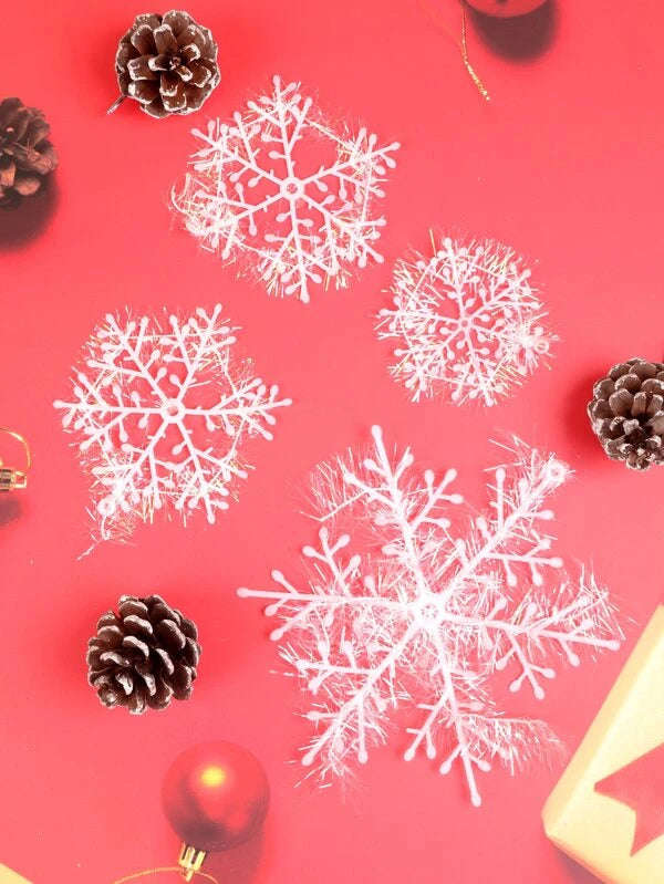 Glitter Snowflake Christmas Tree Ornaments Hanging Decoration