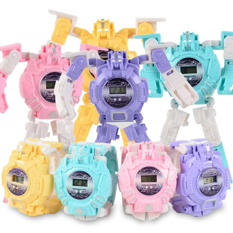 Children Electronic Watch Cartoon Deformation Robot Toy Watch