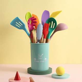 12 Piece Silicone Kitchen Utensil Set - Red