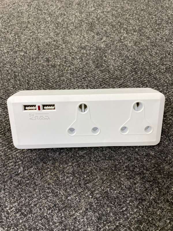 Double Adaptor Plug  2X16A 3Pin with USB Ports