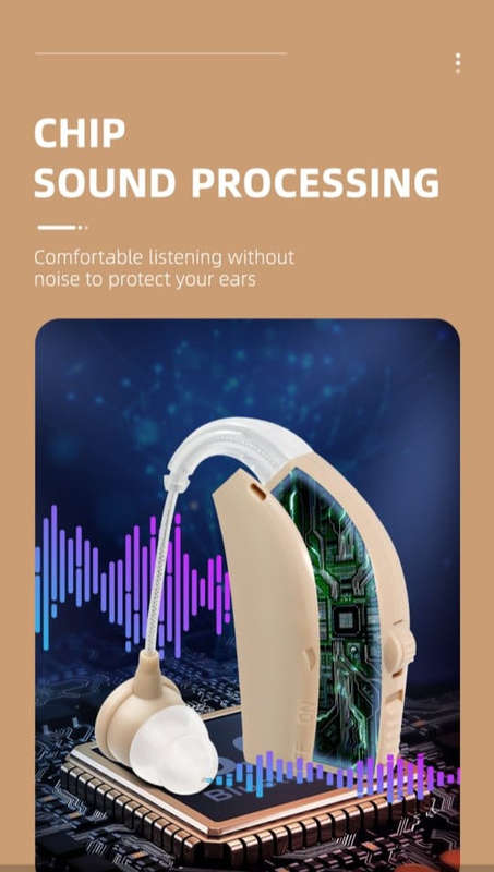 Portable Sound Amplifier Noise Cancelling BTE Rechargeable Ear Hearing Aid for Severe Hearing Loss
