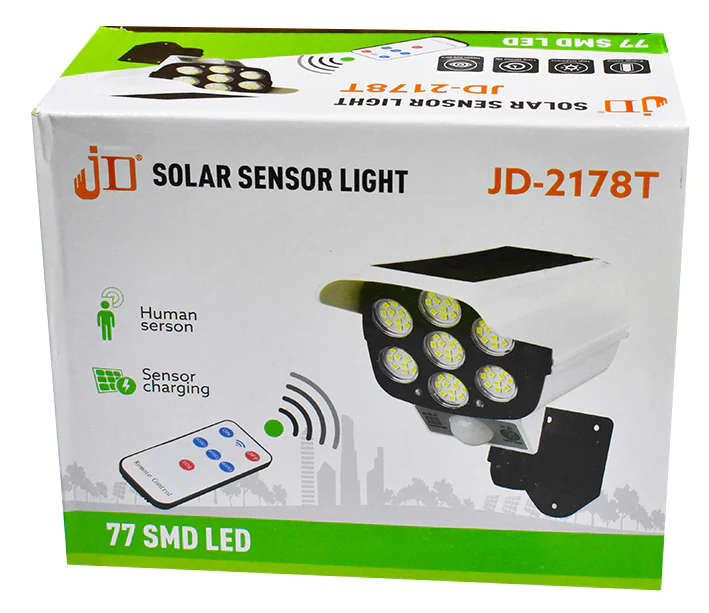 2178T Solar Outdoor Security Light with Motion Sensor & Remote Control  3 Lighting Modes | Dum...