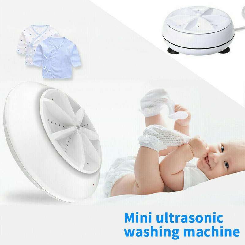 Portable Mini Washing Machine Ultrasonic Turbine Clothes Washer for Travel Home