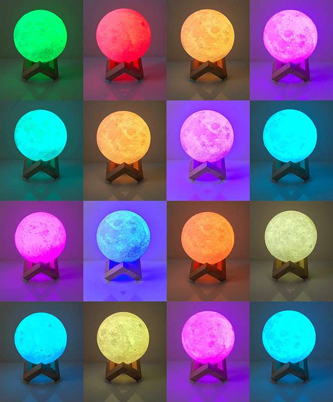 3D Moon Light Lamp with 16 LED Colors