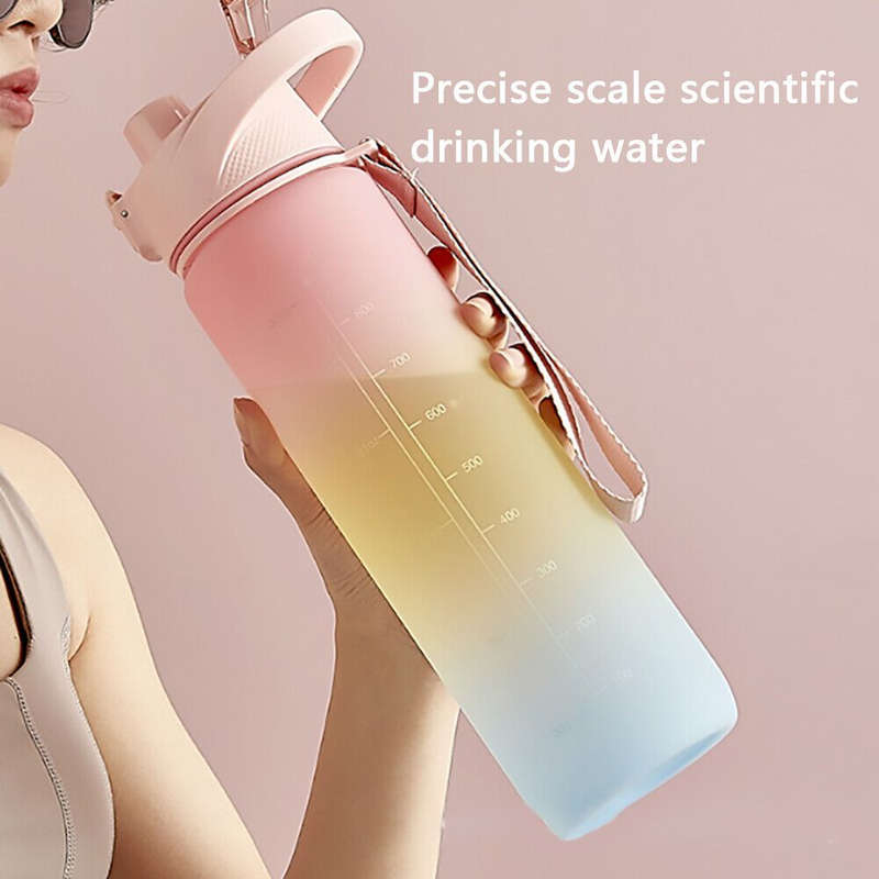 1L BPA Free Motivational Water Bottle
