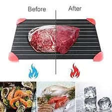 Rapid Defrosting Tray for Frozen Meat  Large Aluminum Thawing Plate with Silicone Corners
