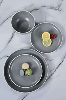 Macaron Dish Set, Plates and Bowls Set For 4, 16 Piece