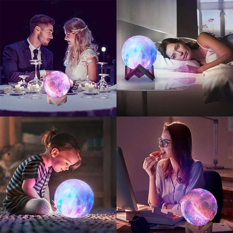 3D Moon Light Lamp with 16 LED Colors