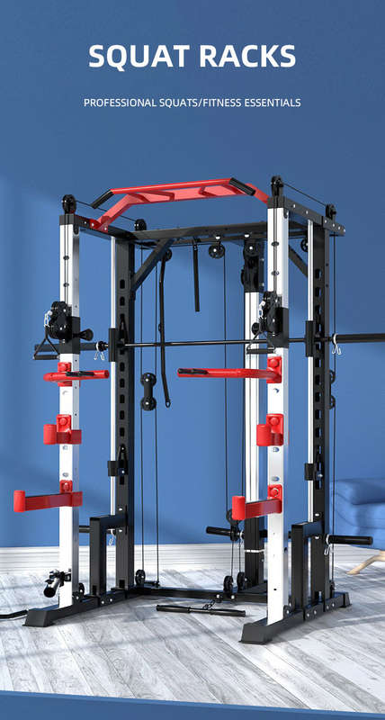 ST6804 Cross Fitness Home Gym Smith Machine  Multi-Functional Trainer for Full Body Strength T...
