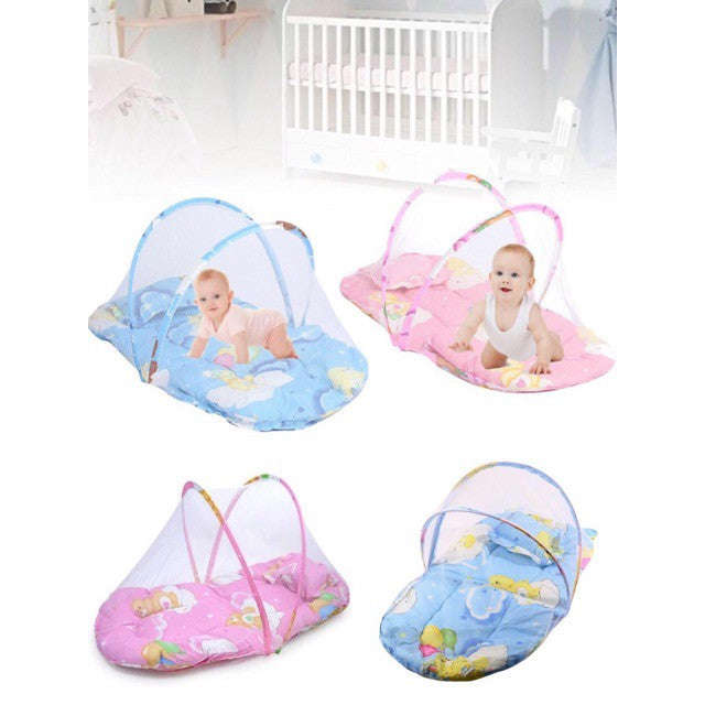Happy Baby Mosquito Net Cradle Baby Bed - blue