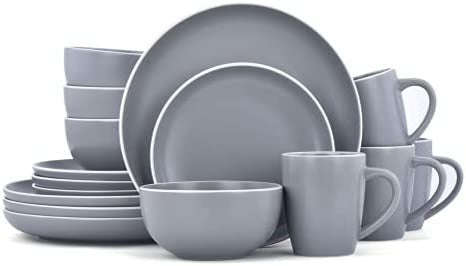 Macaron Dish Set, Plates and Bowls Set For 4, 16 Piece